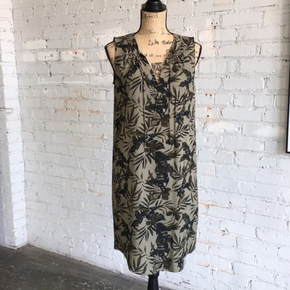 Old Navy sleeveless dress S Tall Palm leaves